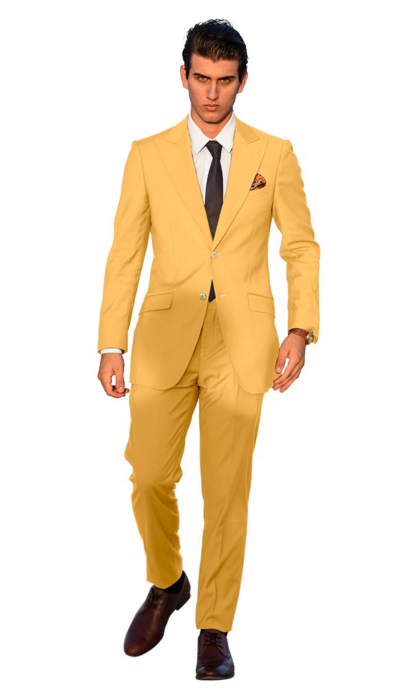 Monogrammed Suit with Orange Lining